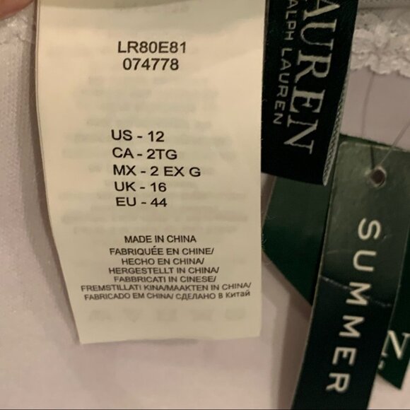 NWT Lauren Ralph Lauren Painterly Striped Bandeau Halter Bikini Top 12 - Picture 11 of 12